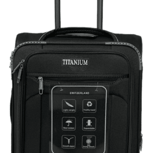 טרולי עליה למטוס גודל 20״ דגם TITANIUM מזוודה איכותית