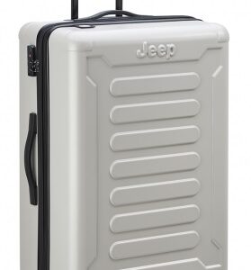 מזוודה 24" איכותית מותג מוביל Jeep קשיחה בצבע כסוף יפהפה