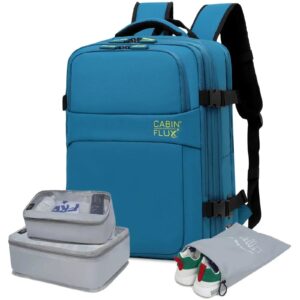 תיק עליה למטוס 40x30x20 Iconic™ מבית ®CABIN FLUX + קוביות אריזה.