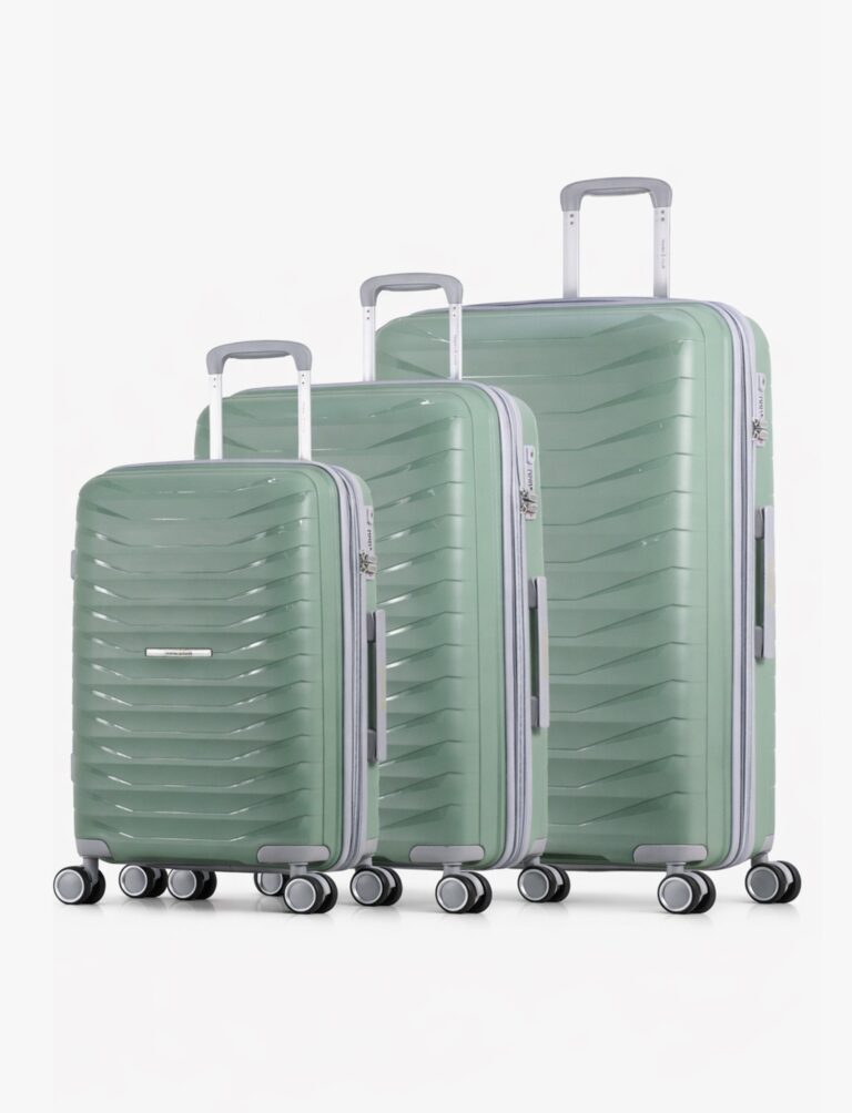 Travel Club - סט 3 מזוודות קשיחות 20/25/29 אינץ' בצבע ירוק מנטה