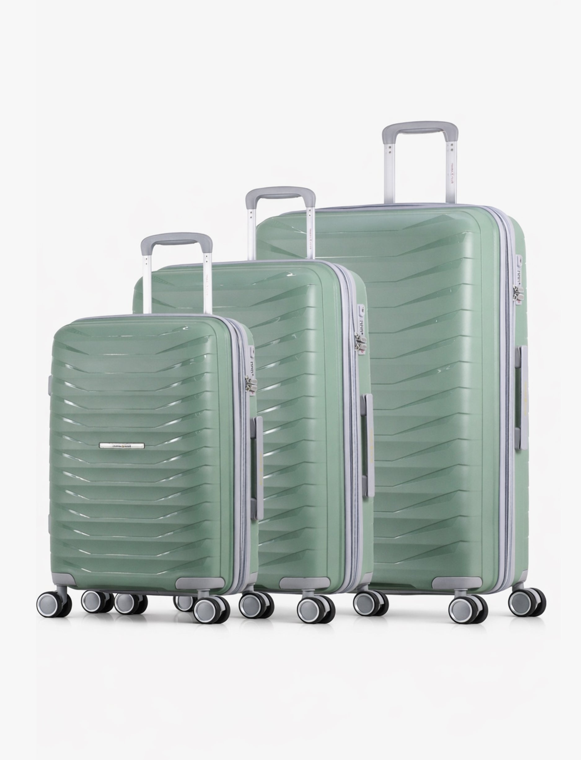 Travel Club - סט 3 מזוודות קשיחות 20/25/29 אינץ' בצבע ירוק מנטה